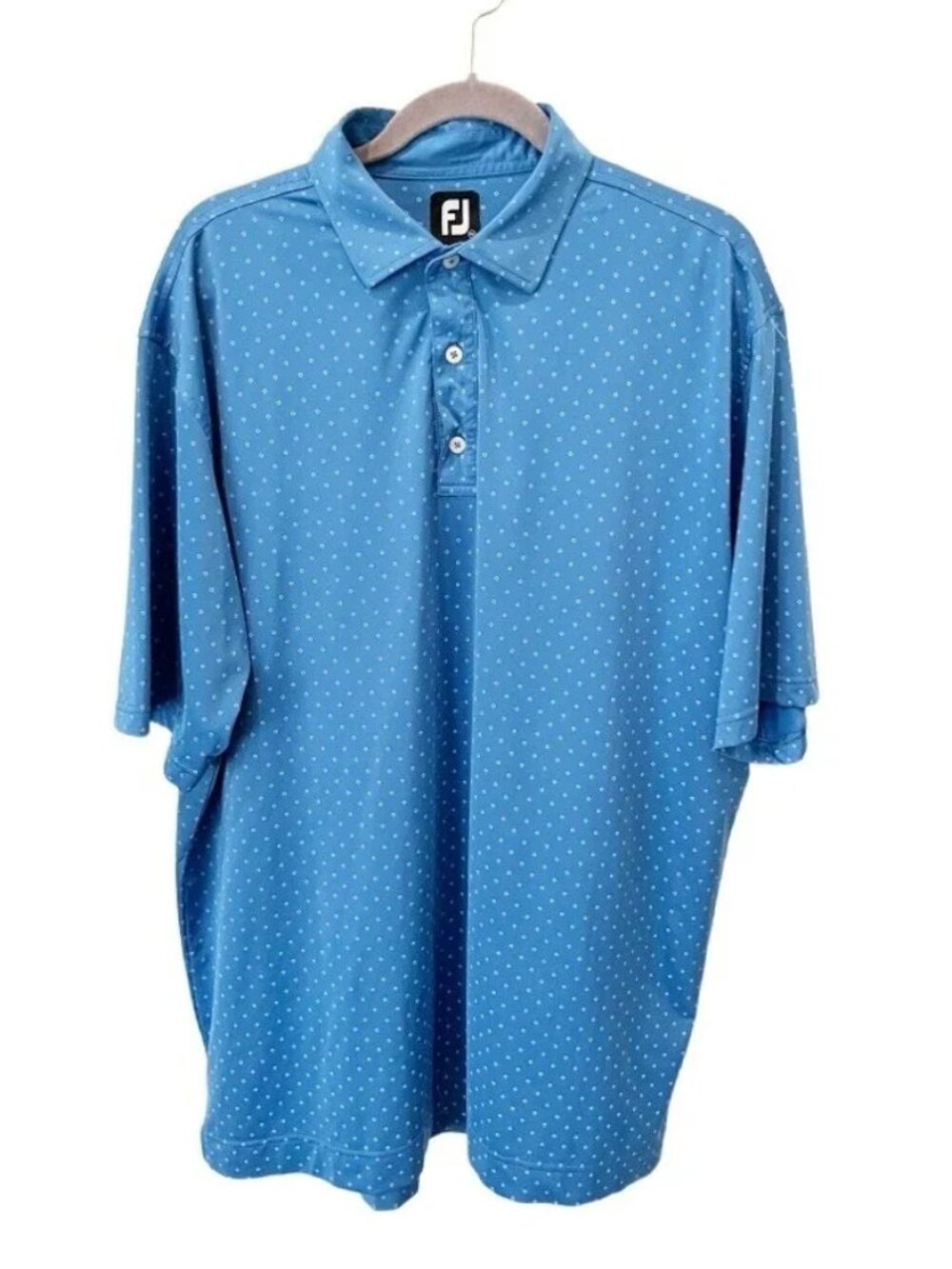 FootJoy Blue Diamond Print Geometric Polo Size XL Golf Career Office Corporate